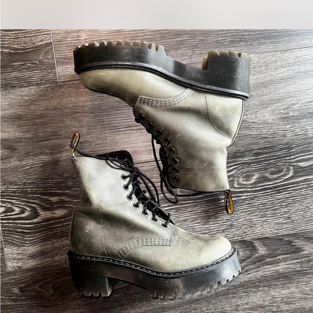 Olive Dr. Martens Sanguine Bootie